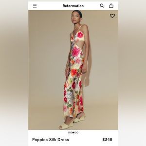 Reformation Poppies Silk Dress - Fabrizia size 8